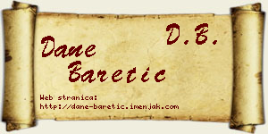 Dane Baretić vizit kartica